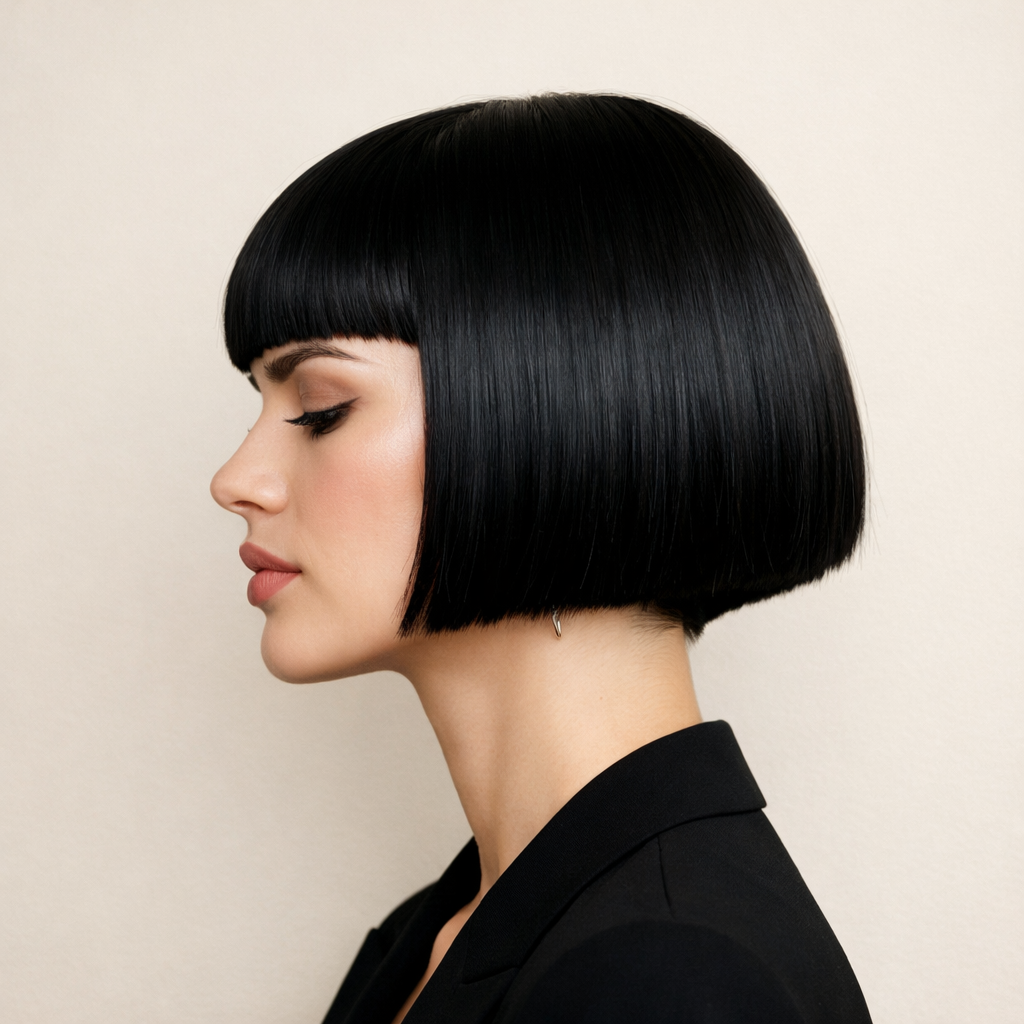 Sharp blunt bob cut