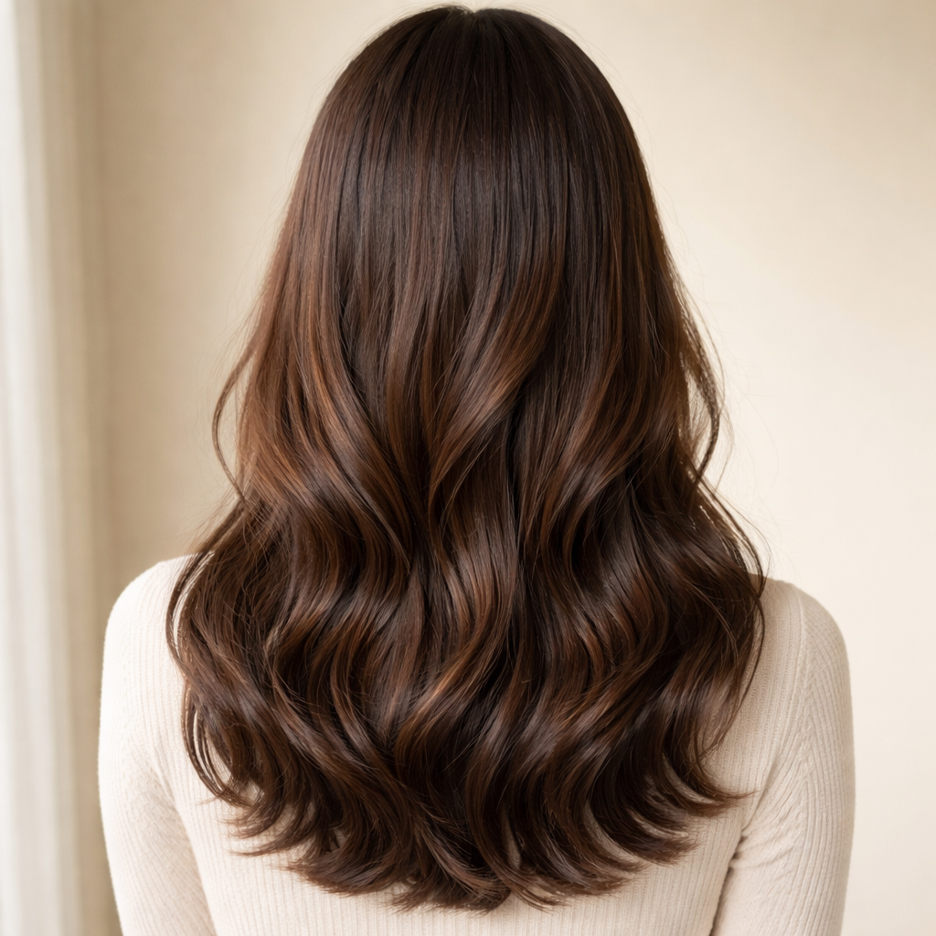 Brunette with rich lowlights